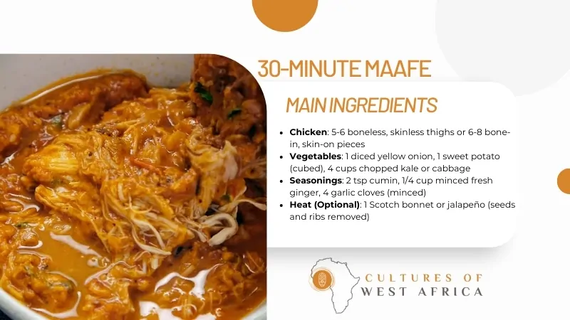 Main Ingredients for 30-Minute Maafe Infographic