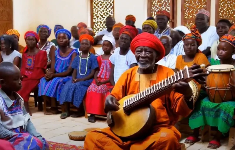 Griots gathered for a cultural event