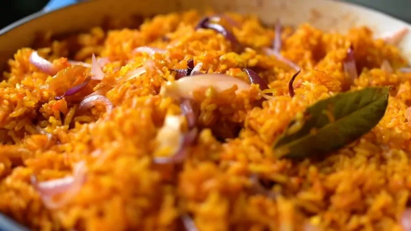 A Close-Up of Traditional Jollof Rice