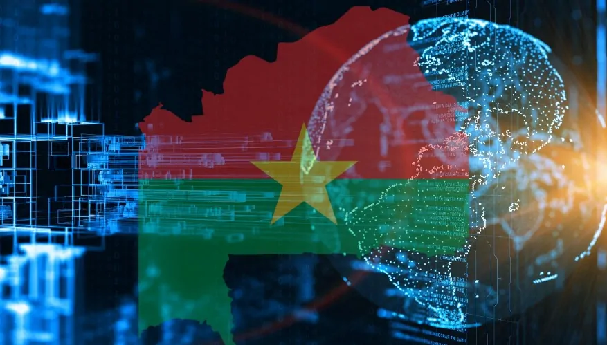 Burkina Faso's digital footprint, overlaid on a global network