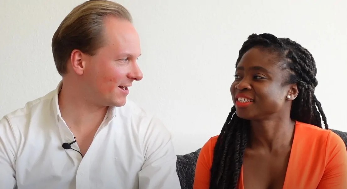 Engaged exchange between a man and a woman
