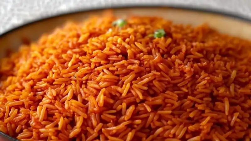 Close-up of West African Jollof rice