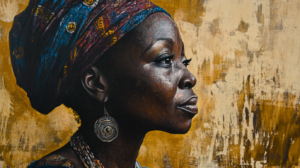 A woman in traditional West African attire represents cultural wisdom and the deep spiritual roots of dream interpretation