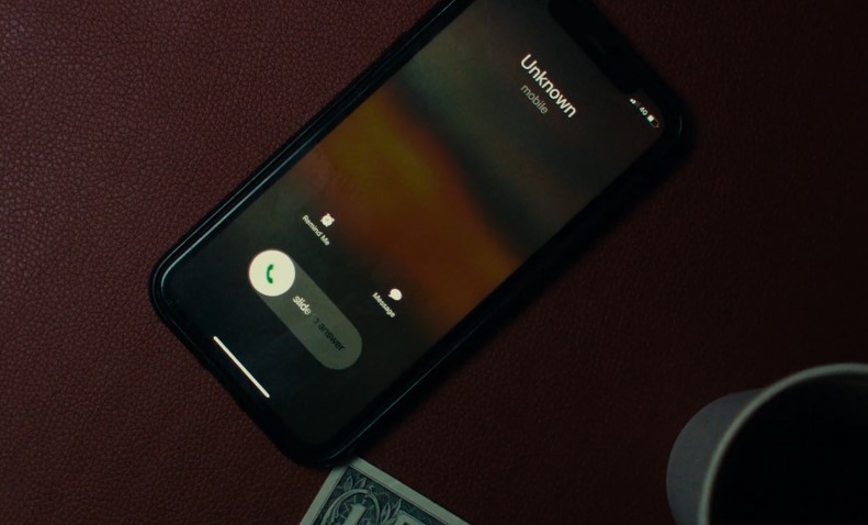 A cell phone with unknown caller id on the display
