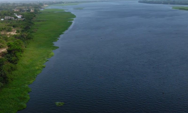 Lake Volta in Ghana, drone view