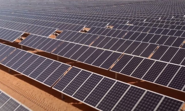 Drone view of a solar farm