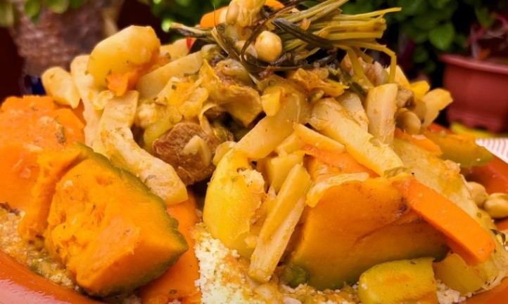 Couscous, close up view