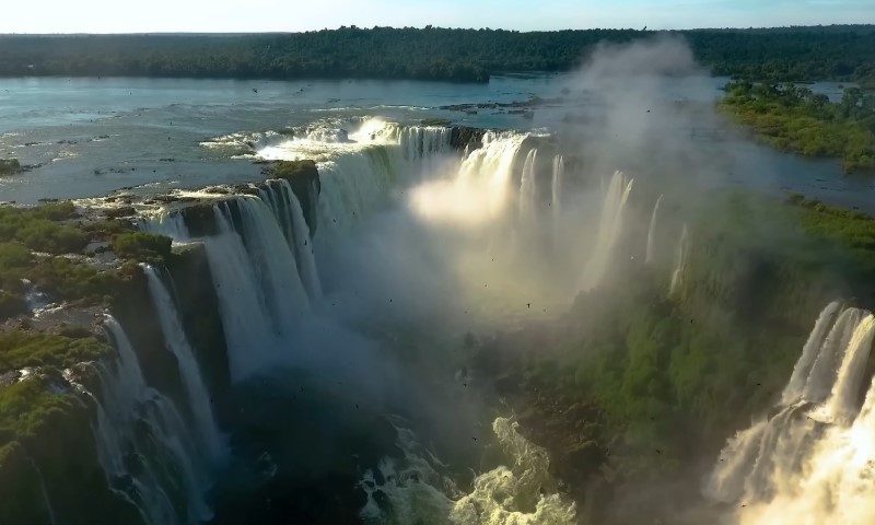 Aerial view of Iguazu Falls